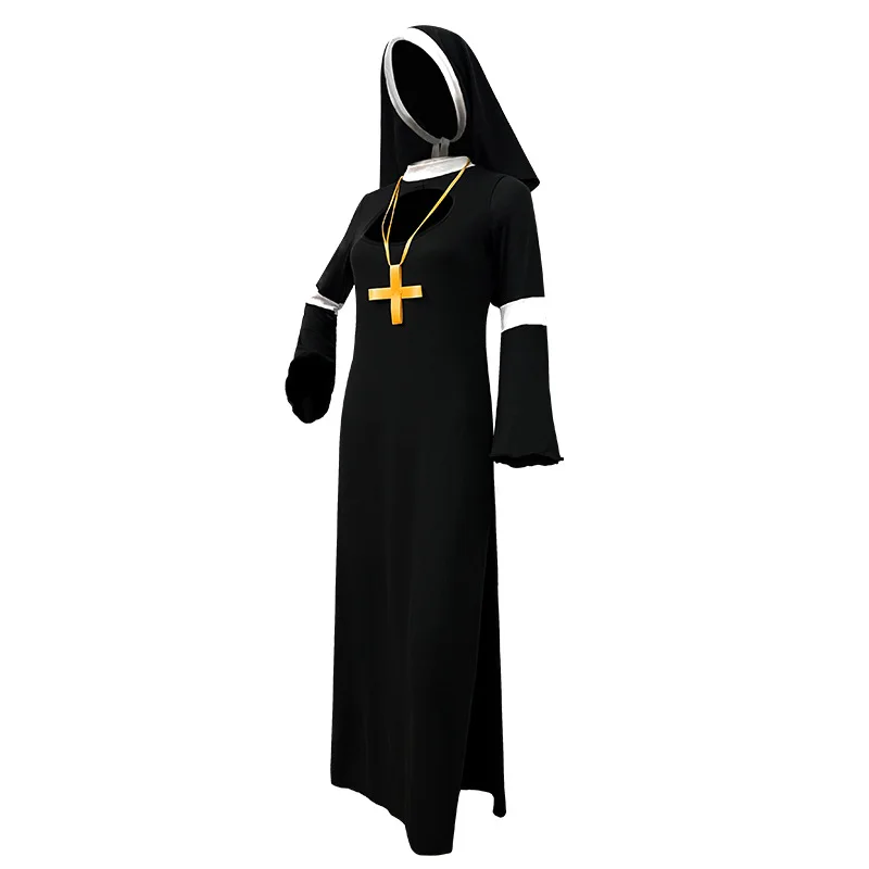 Halloween Nun Role-playing Costumes Sexy Women's Clothing Medieval Adult Blessing Church Costumes Carnival Party Stage