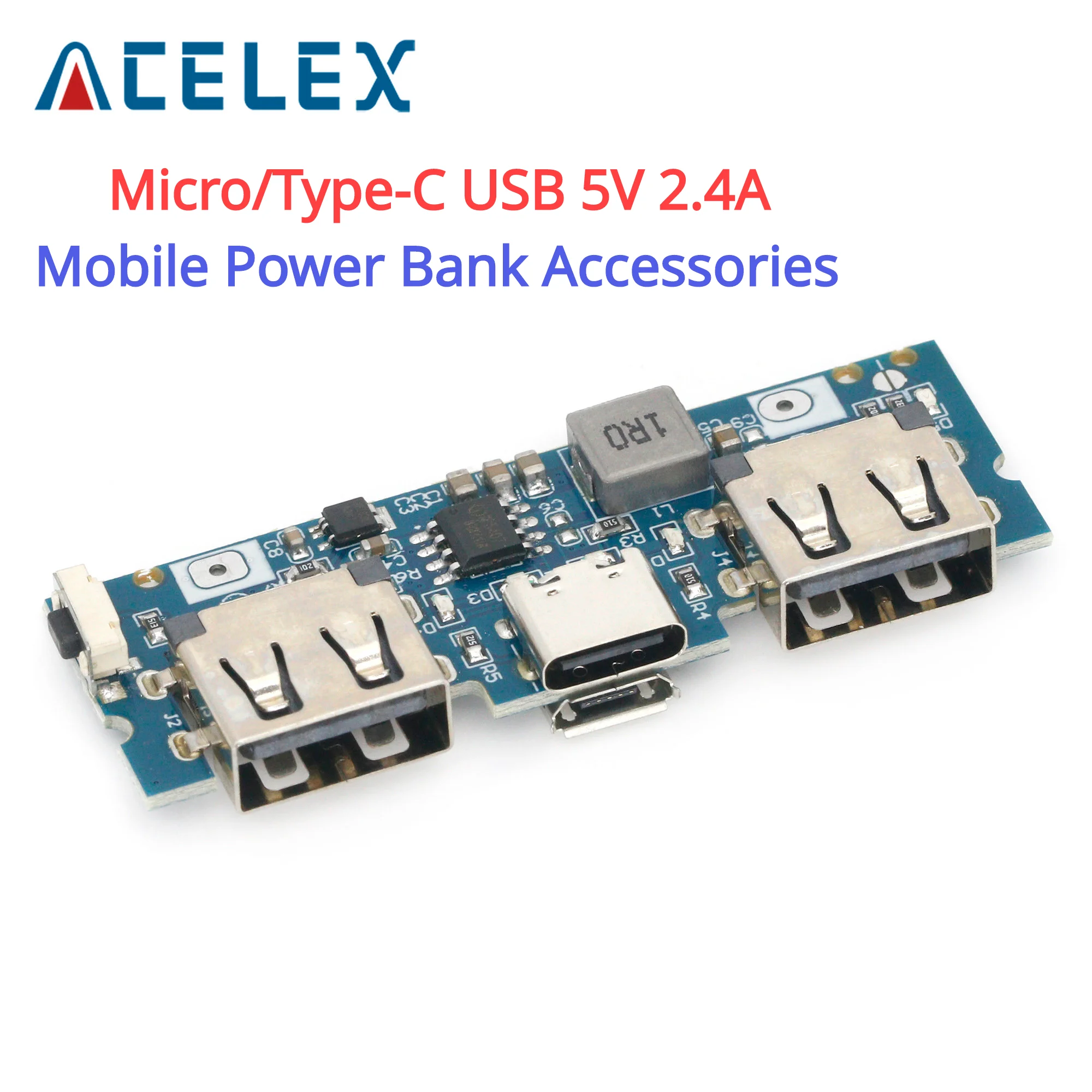 Micro/Type-C Usb 5V 2.4A Dual Usb 18650 Boost Battery Charger Board Accessori Per Power Bank Mobili Per Telefono Fai Da Te