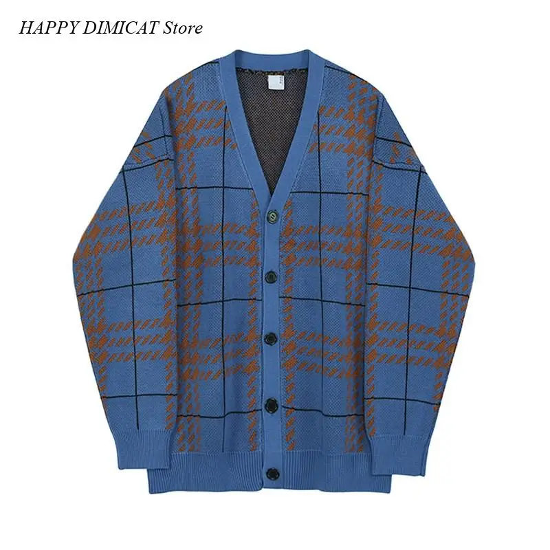 Cardigan Sweater Long Sleeve Casual  Men Luxury Knitted Printed Buttons Streetwear Loose Stylish Leisure Coat Vintage M-3XL