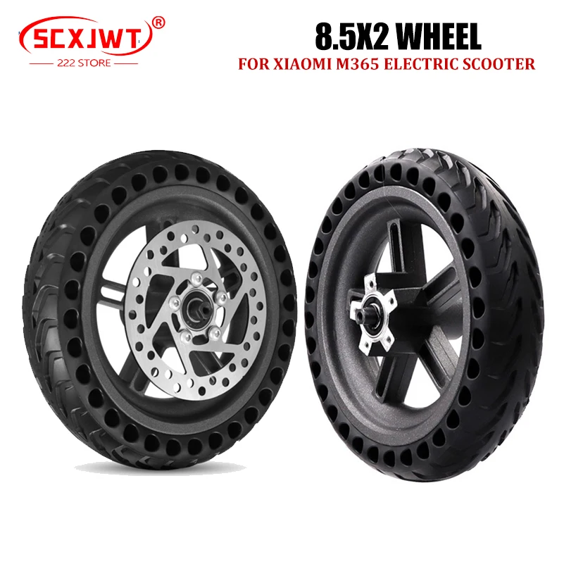 

8.5X2 honeycomb tire rear wheel assembly+wheel hub disc brake suitable for Xiaomi M365 electric scooter