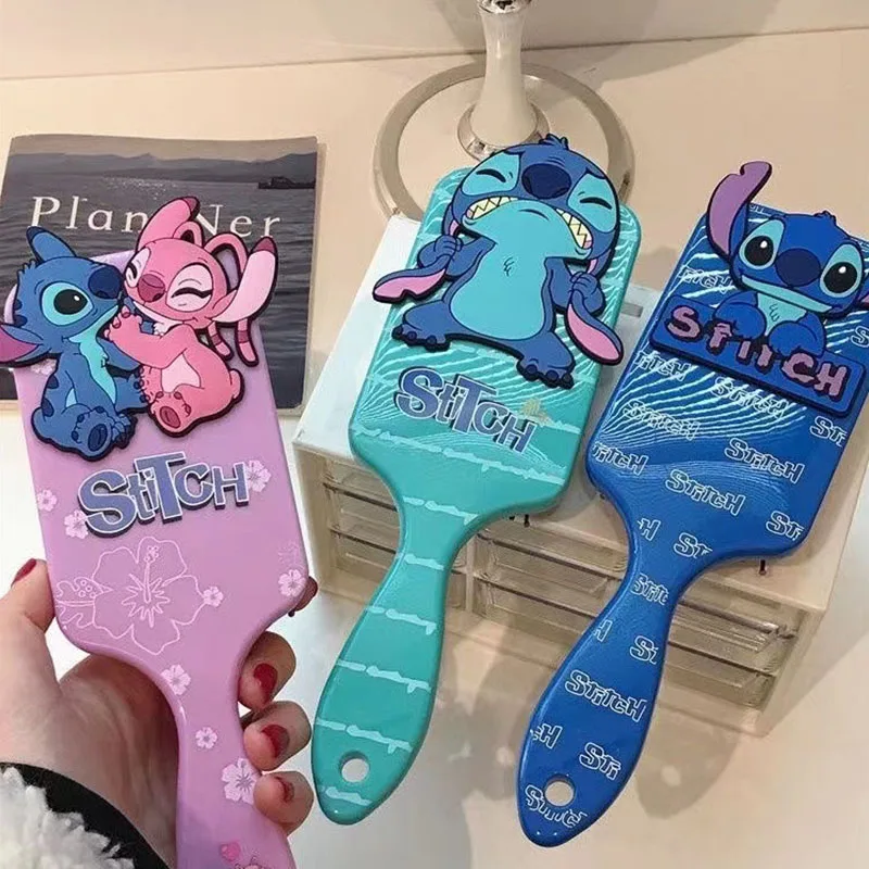 Miniso Disney Anime Lilo Stitch Combs Cartoon Stitch Mickey Minnie Mouse Air Cushion Massage Combs Children Girls Comb Hair Brus