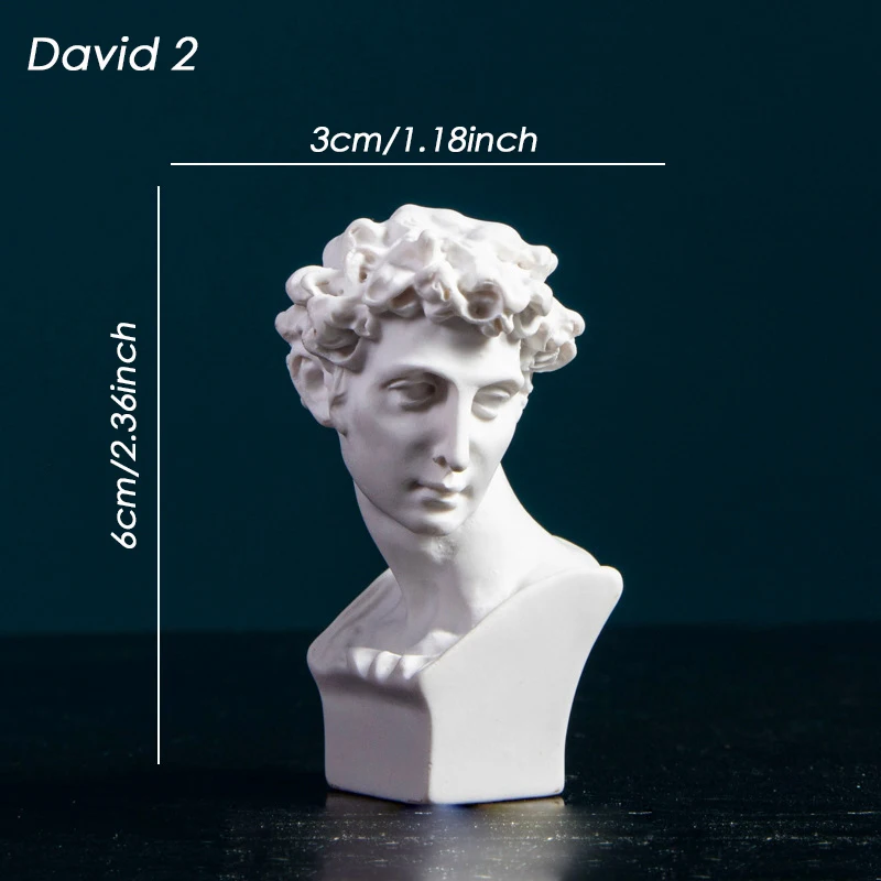 1 ピース北欧彫刻ギリシャ神話石膏像デビッド樹脂フィギュア肖像バスト