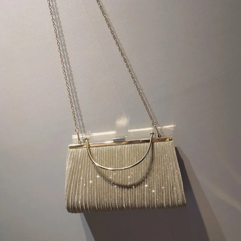 

Hot Luxury Moon Women Handbag Luxury Apricot Evening Clutch Bag Party Chain Shoulder Bag Female Sequin Wedding Purse Bag