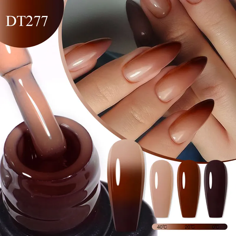 MEET ACROSS 7ml Thermal Gel Nail Polish Ultra-thin 3 Layers Temperature Changing Soak Off Nail Art Gel Varnish For Manicure 4