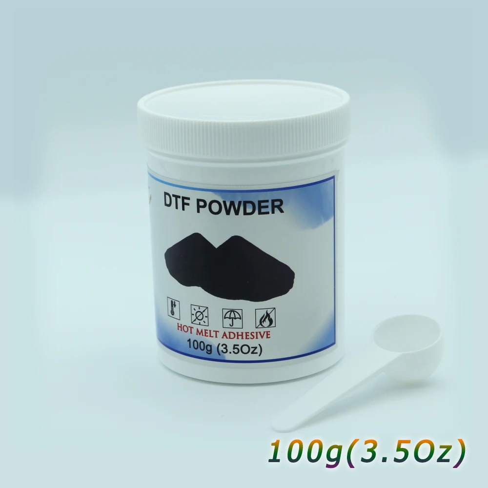 100g / 200g / 250g / 500g 고품질 DTF 블랙 파우더 (모든 원단용) 열전사 접착 파우더 (필름 직접 전사용)
