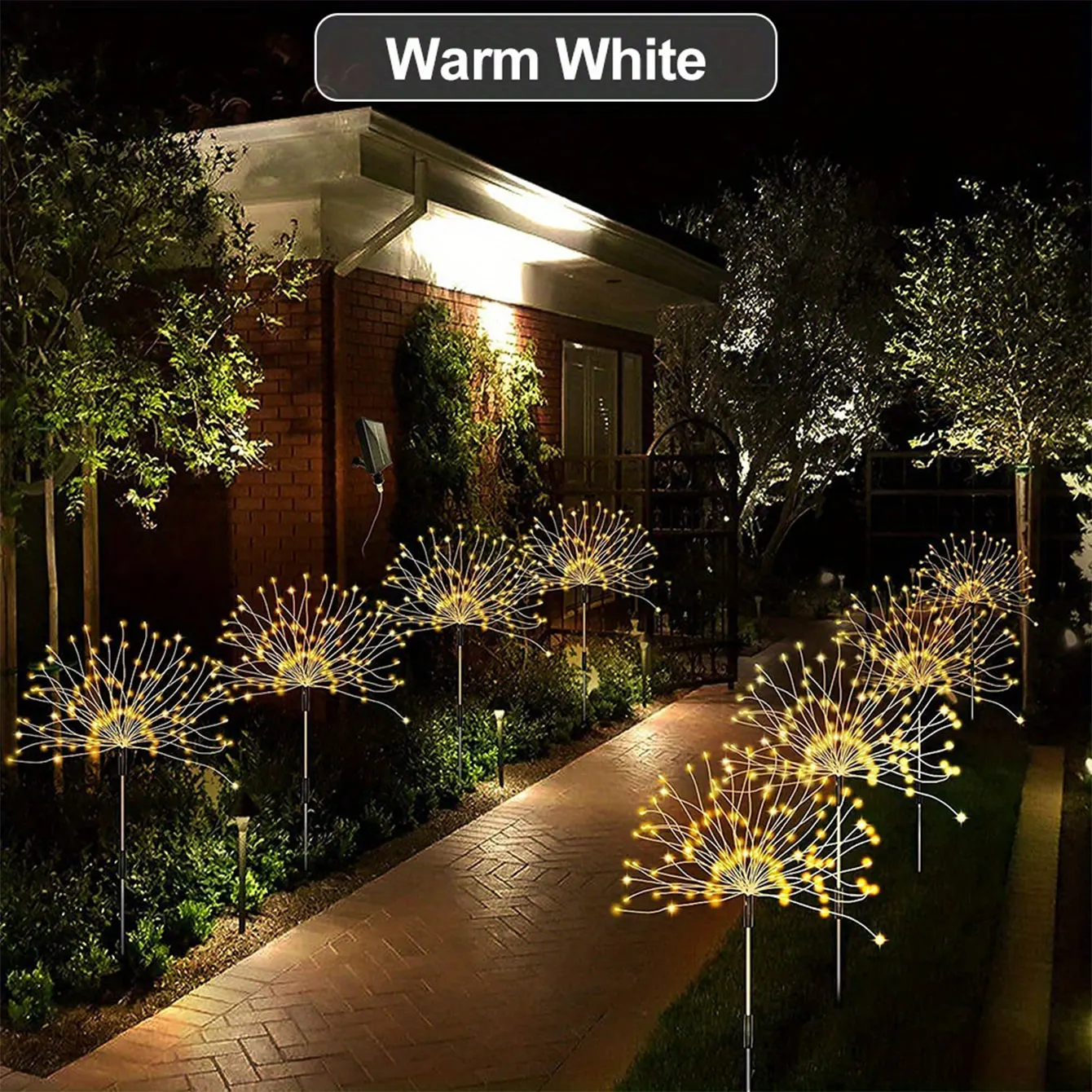 200LED Solar Fireworks Light Outdoor Waterproof Solar Light 8 Lighting Modes DIY Starburst Fairy Light Holiday Decorative Lights 5