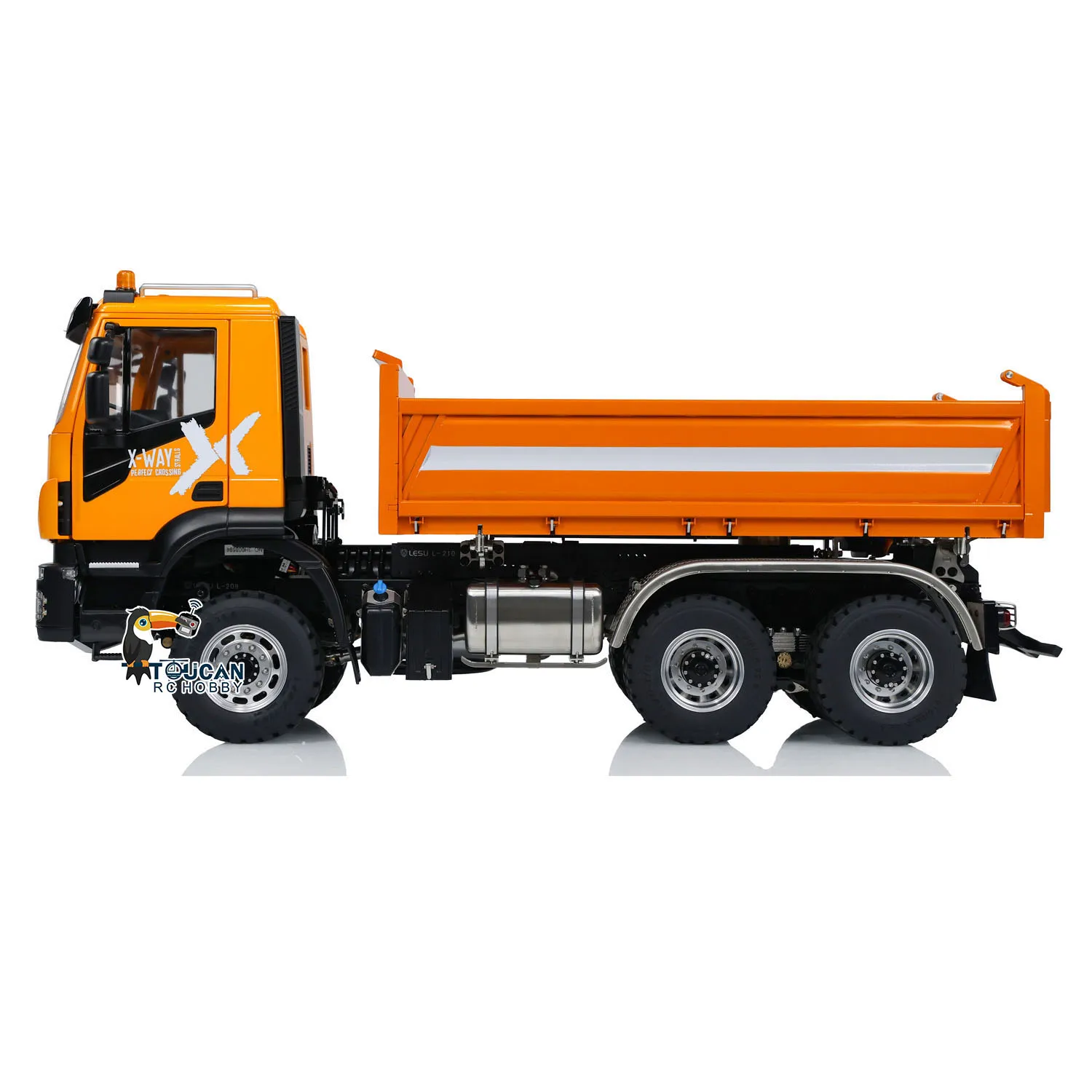 Customized RTR 6x6 LESU RC Metal 1/14 Hydraulic Dump Truck 3-way Radio Control Tipper Car Model 3-speed Transmission Light Sound 6