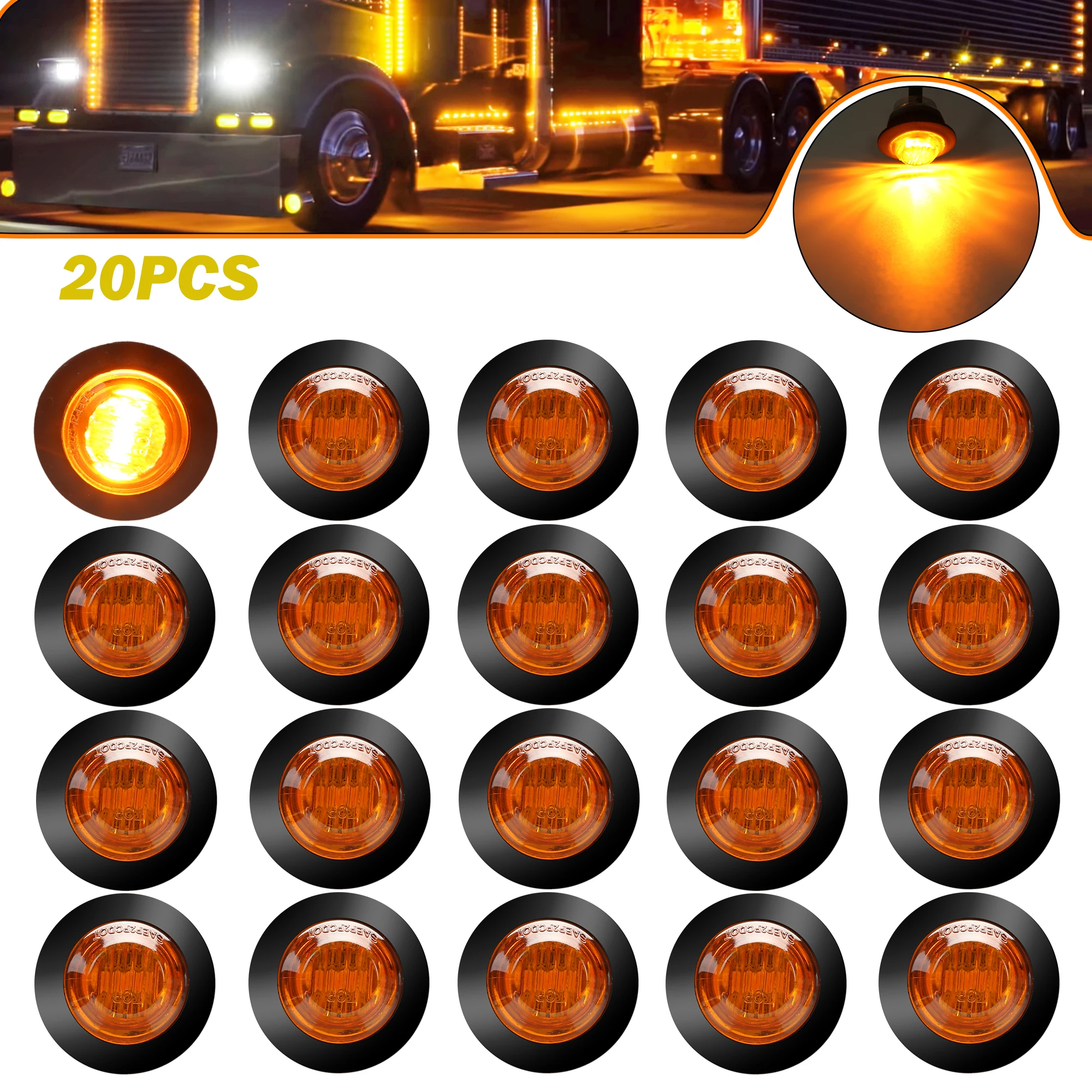Indicatore luminoso, 10 pezzi Luci laterali per camion a LED 12 Indicatori di direzione laterali SMD Luci di posizione Luci di posizione 24V anteriori posteriori per auto(Rosso