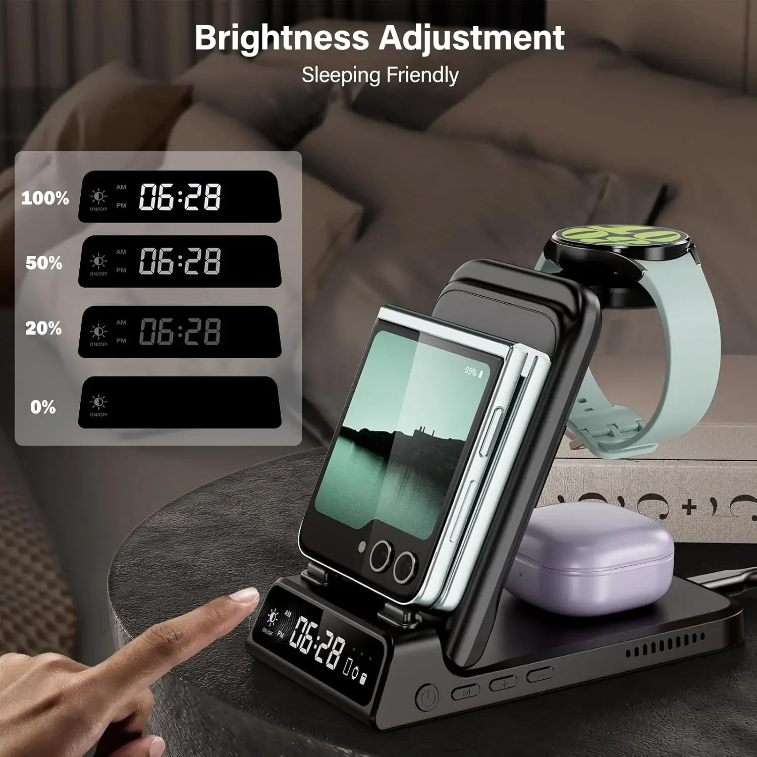 SwanScout 703F ワイヤレス充電器 Samsung Z Flip 7 6 5、Galaxy Watch