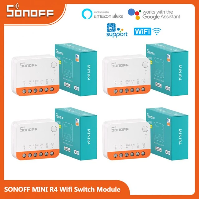 1-10PCS SONOFF MINI R4 Wifi Switch Module 2 Way Switch Mini Extreme Smart  Home APP EWelink Remot Control Alexa Google Home Alice