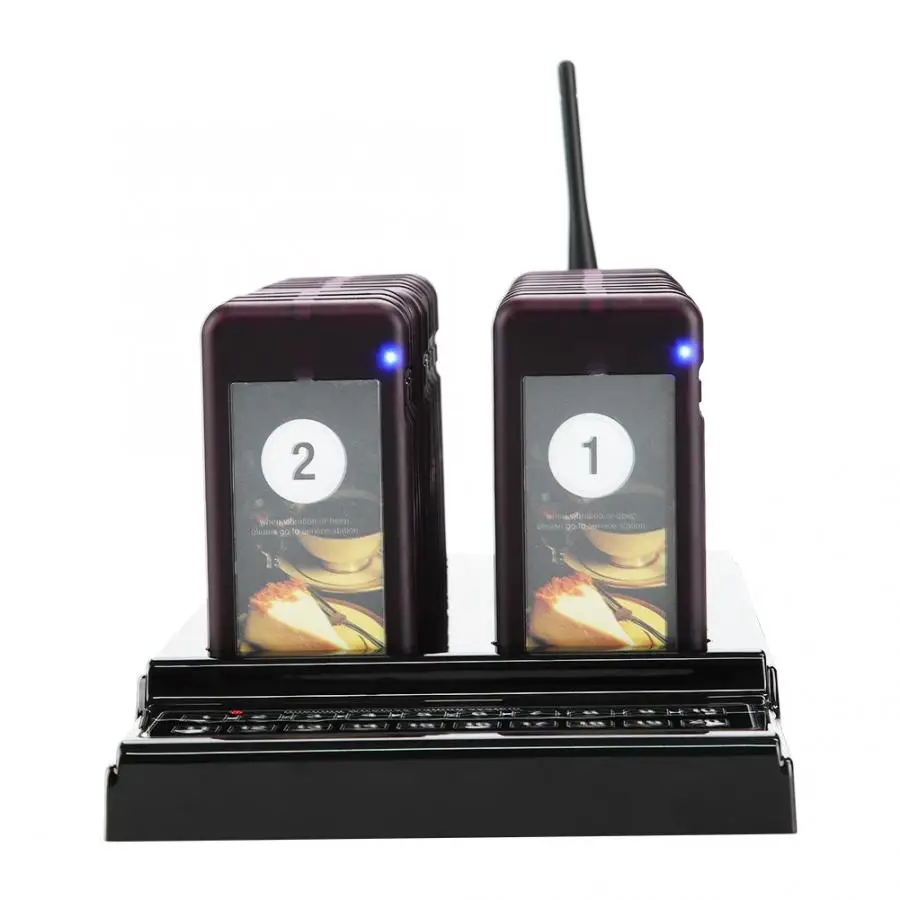SU-68G Restaurant Pager 20 Channels Guest Paging System Wireless Coaster Pager Queue Calling System for Restaurant Coffee Shop
