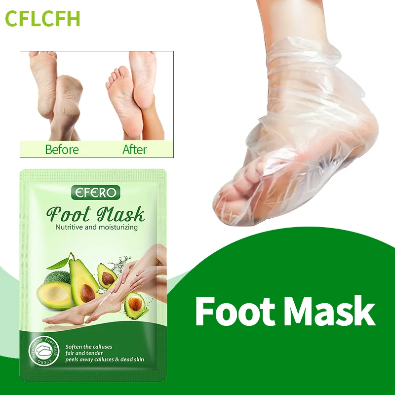 Avocado Exfoliating Foot Mask Moisturizing Spa Pedicure Socks Anti Drying Cracking Heel Peeling Dead Skin Remover Feet Mask treesmile natural bristle bath brush exfoliating wooden body massage shower brush spa woman man skin care dry body brush d40