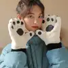 1 Pair Cute Bear Paw Gloves Super Soft Ultra-thick Wear Resistant Cold-proof Winter Warm Gloves For Women Winter Gloves 1