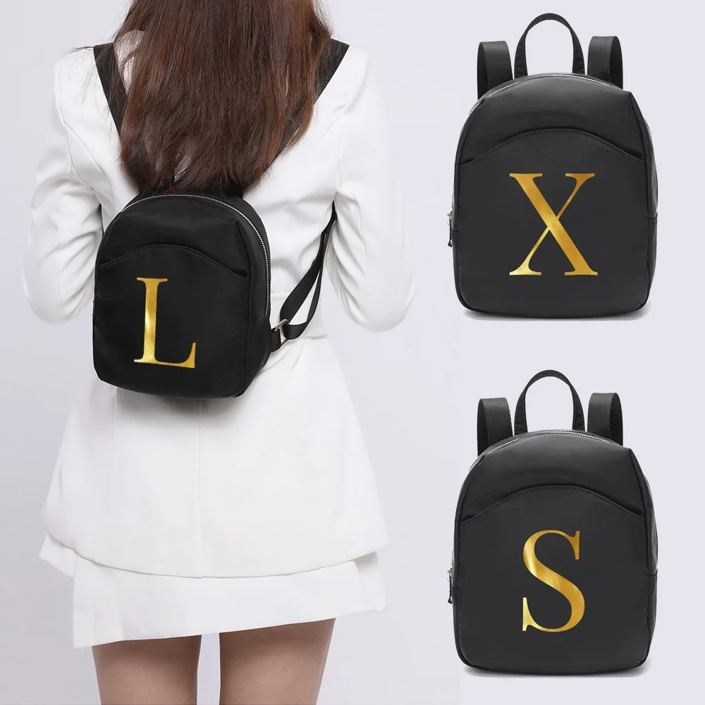 Small Backpacks Women Fashion 26 Letter Printing Female Mini School