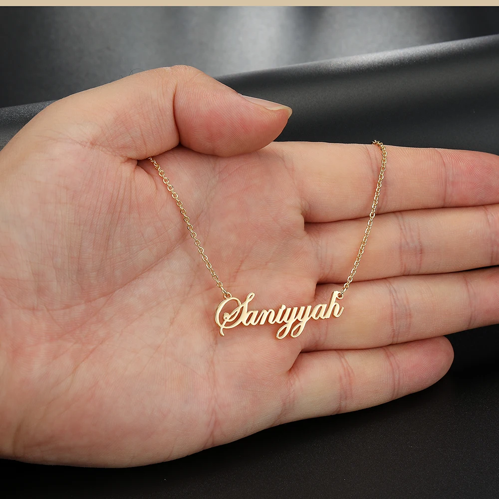 Doremi Personalized Name Stainless Steel Necklace Font Customized Initial Letter Nameplate Necklace Custom Jewelry Girl Women S10B85B80F7A744F09B144E996Ba90B4Dr