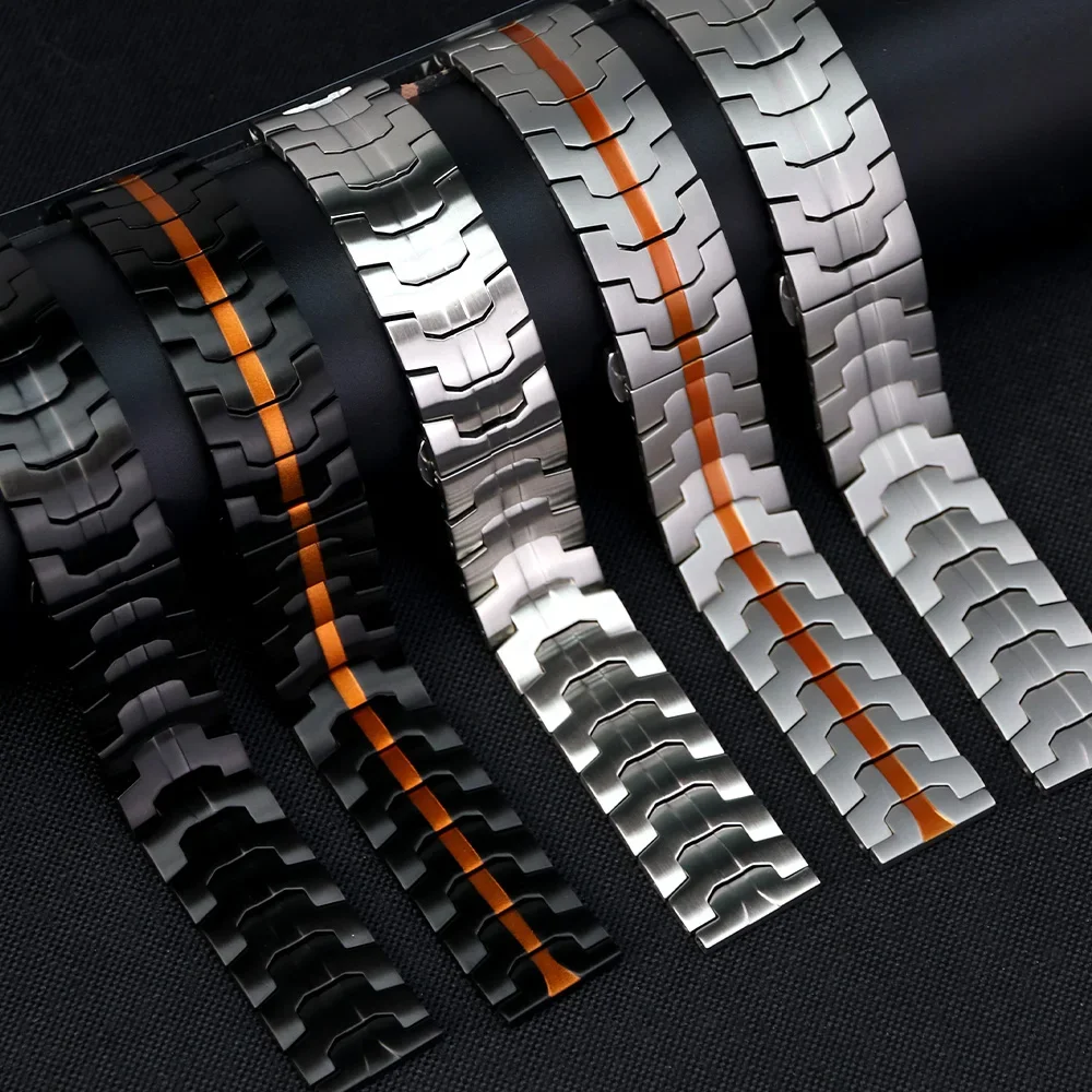 Stainless Steel Metal Watch Strap - 20mm/22mm Adjustable Band