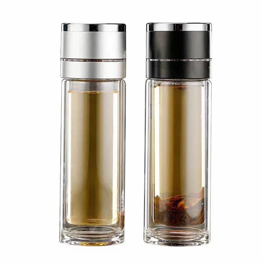 

Double-Layer Tea Cup,Heat Insulation Anti-Scalding Glass Water Bottle,Portable Leak-Proof Tea Infuser Mugs,Drinkware 280/380ml