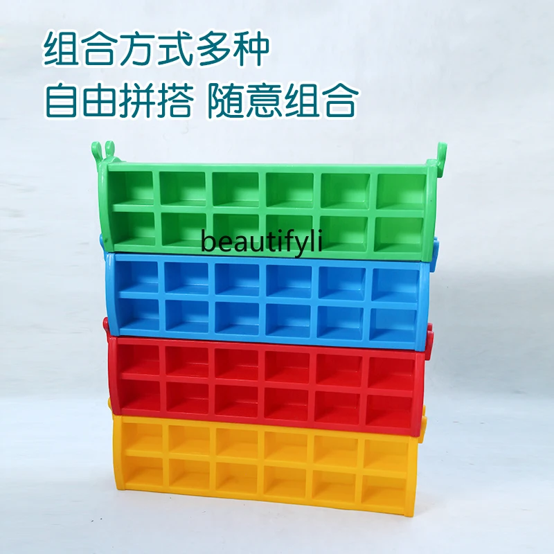 Caterpillar shoe cabinet teaching kindergarten playground children double plastic storage rack cartoon