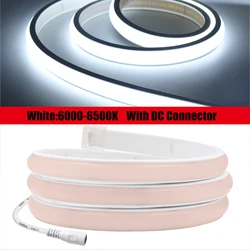 Versatile Waterproof COB Neon LED Strip Light for Home Decor - High Brightness, Flexible Ribbon in Warm, Neutral, and Cool White, Various Lengths Available (White DC)