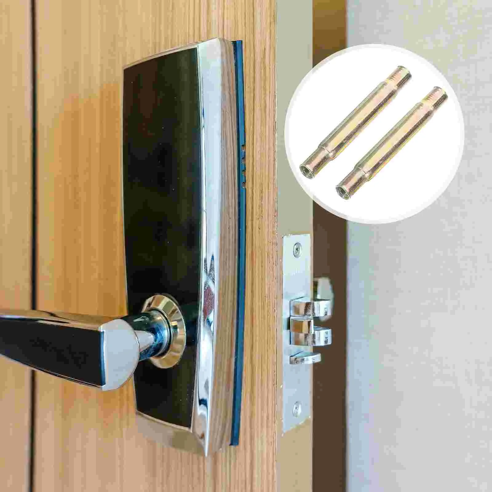 2 Pcs Security Door Handle Gate Lock Connecting Tubes Accessories Fittings Pipe Hardware Accessory Stainless Steel Connectors