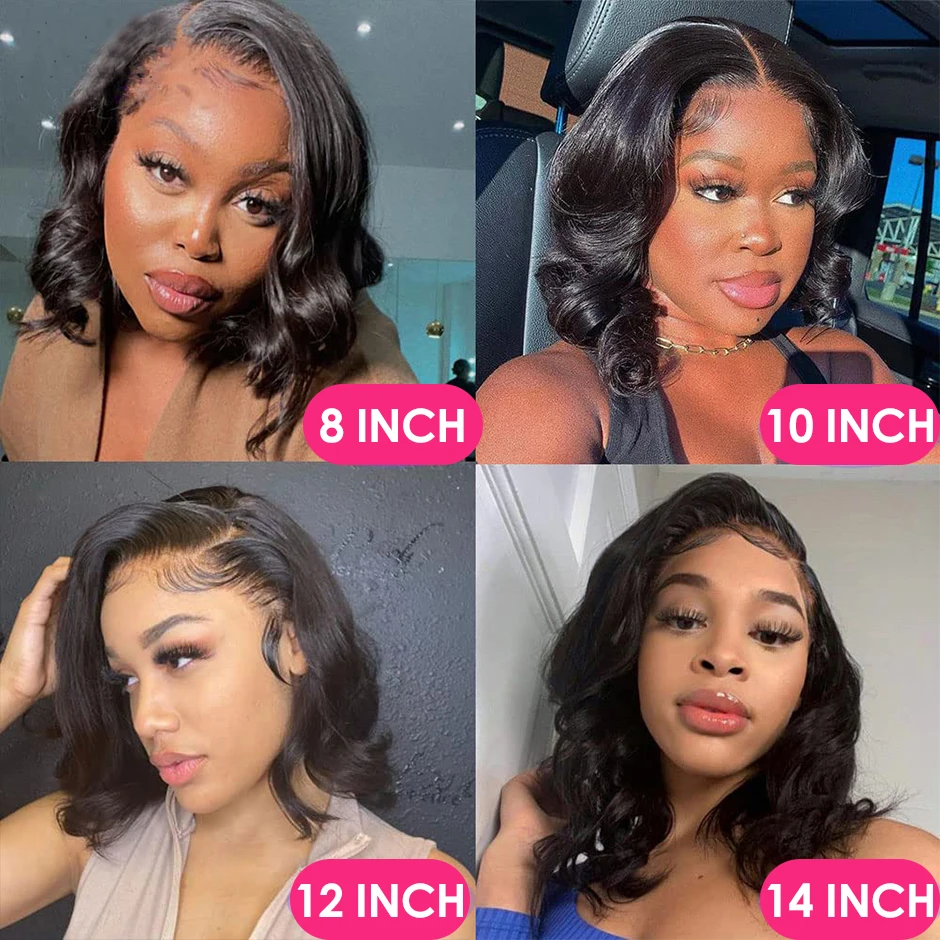 Wear And Go Body Wave Bob Wig Human Hair Wigs For Black Women Prebleached 4x4 Glueless Lace Front Wigs Pre Plucked Short Bob Wig