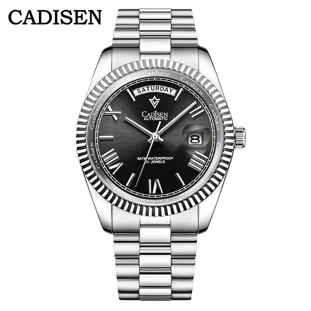 CADISEN Men's Watches 2022 Automatic Watch For Men Mechanical Wristwatches MIYOTA 8285 Sapphire Mirror Luxury Clock Reloj Hombre 