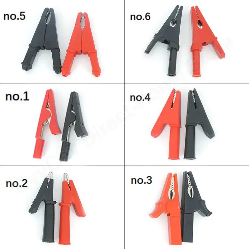 Alligator Clips 20/50A PVC Alligator Crocodile Clip clamp Socket Plug Handle Test cable Probe 4mm banana plug electric Battery
