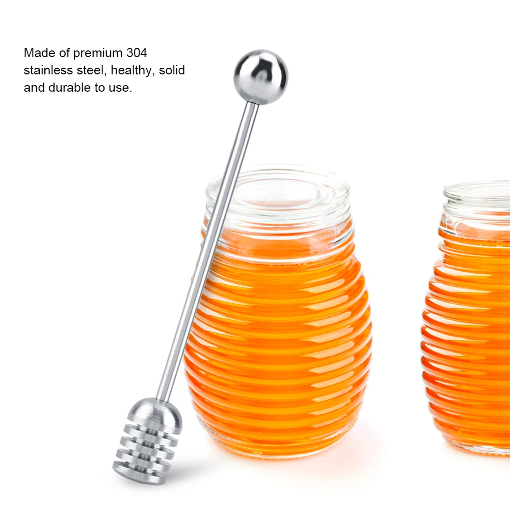 Honey Stick Spoon Solid 304 Stainless Steel Honey Dipper Drizzler Stirrer Spoon Mixing Stick Tool stainless steel spoon stainless steel fork spoon set stainless steel spoon set glass honey dipper sticks