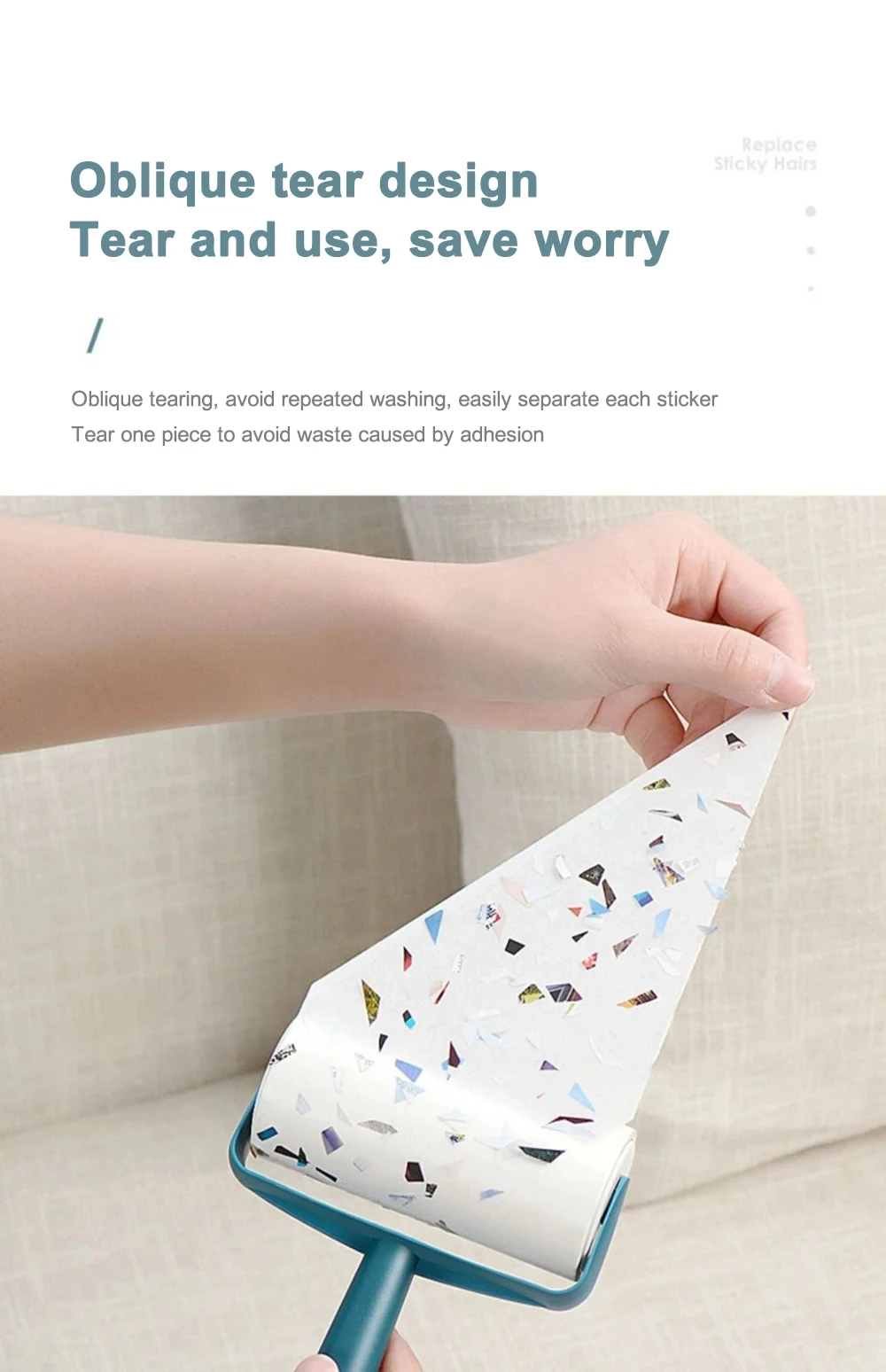Sticky Roller Brush - Lifestyle Image with Furniture