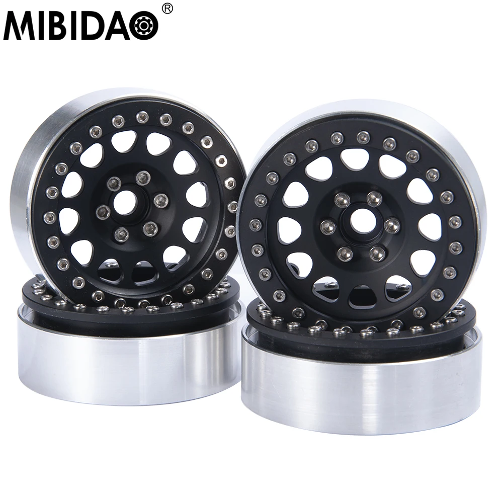 

MIBIDAO 4Pcs 2.2" Metal Beadlock Wheel Hub Rims For 1/10 Axial SCX10 90046 TRX4 TRX6 D90 Wraith RR10 90018 RC Crawler Car