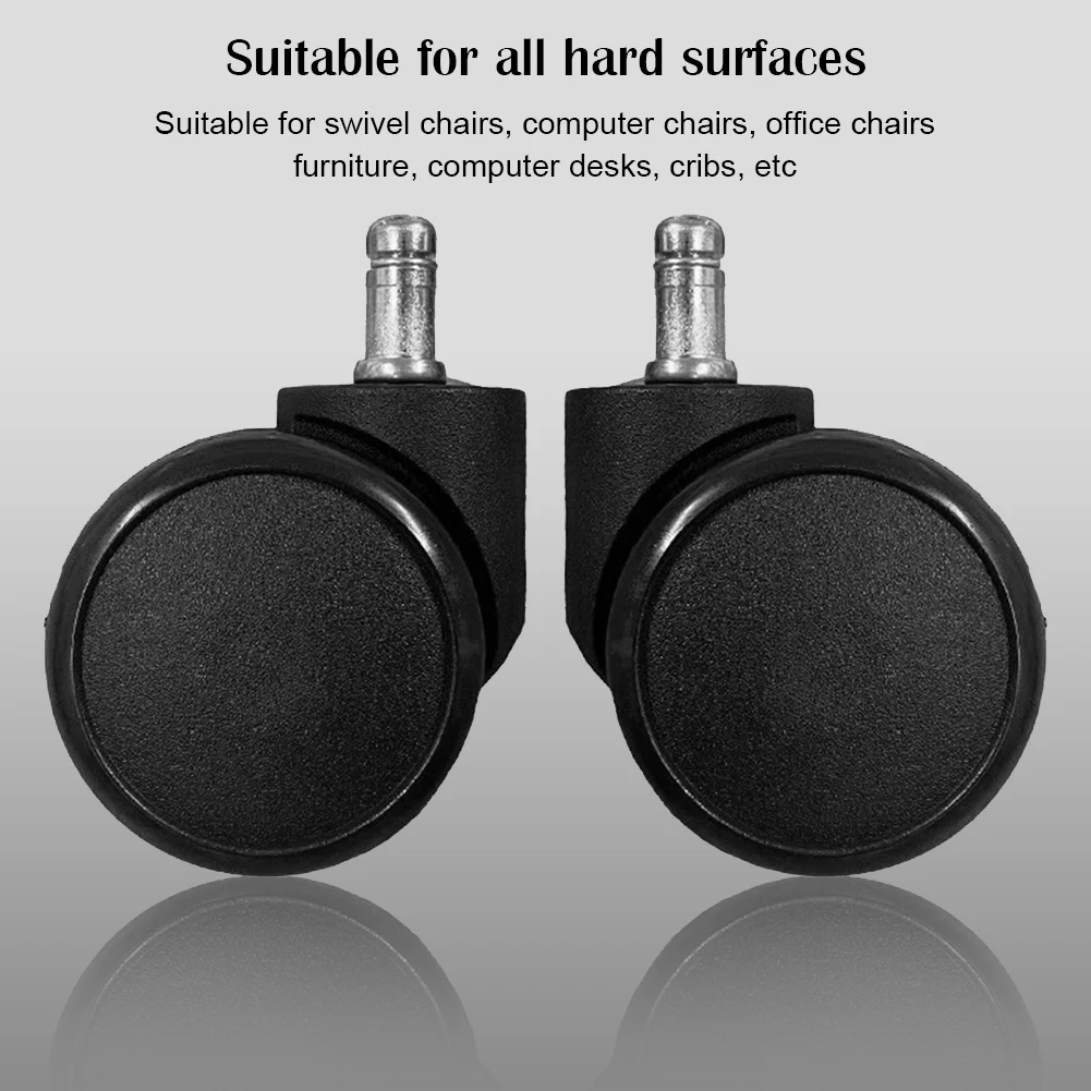 5PCS Office Chair Casters 60mm Universal Rolling Casters Wear Resist Small Rolling Caster Set Replacemen Furniture Wheels Roller — view 3