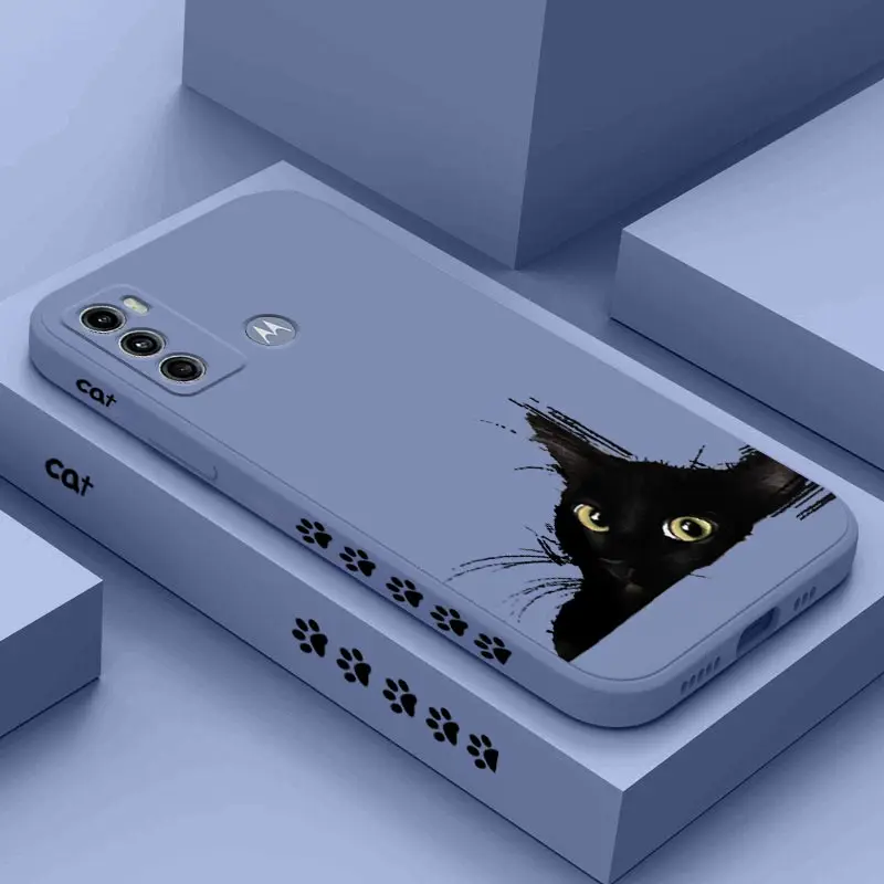 Sleek Black Cat Silicone Phone Case Cover
