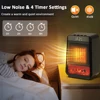 Fan Heater Hot Air Blower 1000W Electric Heating Fans 3D Flame Mini Space Heater Portable Fan Heaters for Home Office Bedroom 5