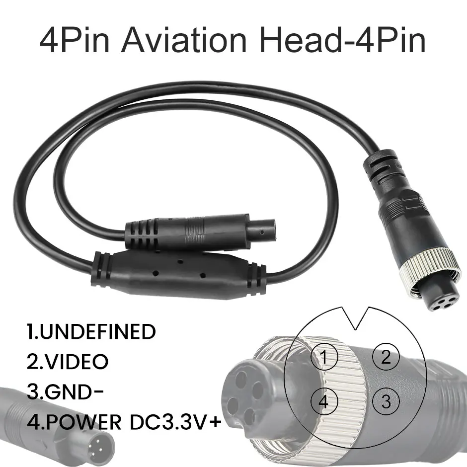 Cavo Adattatore 4 Pin Femmina A RCA Femmina | Per Telecamere CCTV Con Alimentazione 5.5x2.1 Mm - 3
