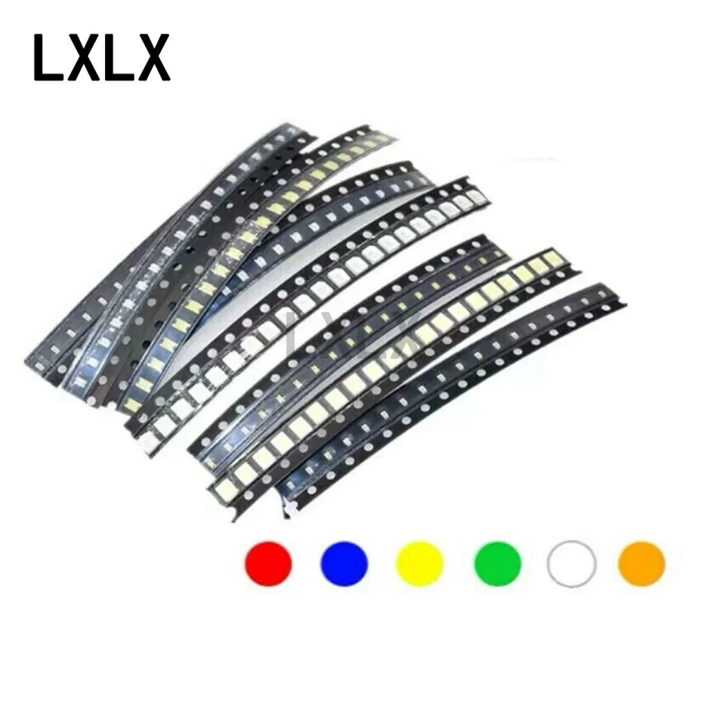 1000PCS 발광 다이오드 0402 0603 0805 1206 1210 3528 SMD LED 다이오드 밝은 노란색 빨간색 녹색 파란색 흰색