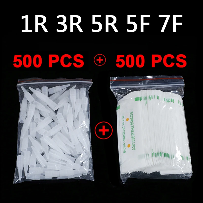 

Иглы для татуажа бровей одноразовые, 500 игл + 500 игл, 1R 3R 5R 5F 7F