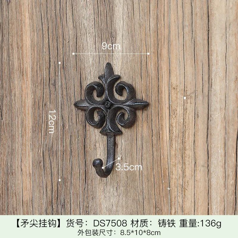 Nordic Simple Retro Iron Art Hook Wall Decoration Coat and Hat Hook Home Living Room Bedroom Decoration