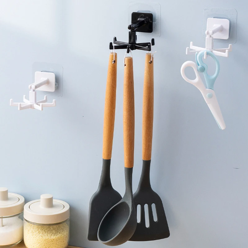 Kitchen Storage Rack Spoon Holder Rack 2pcs Universal Kitchen Hook 360 Degrees Rotated