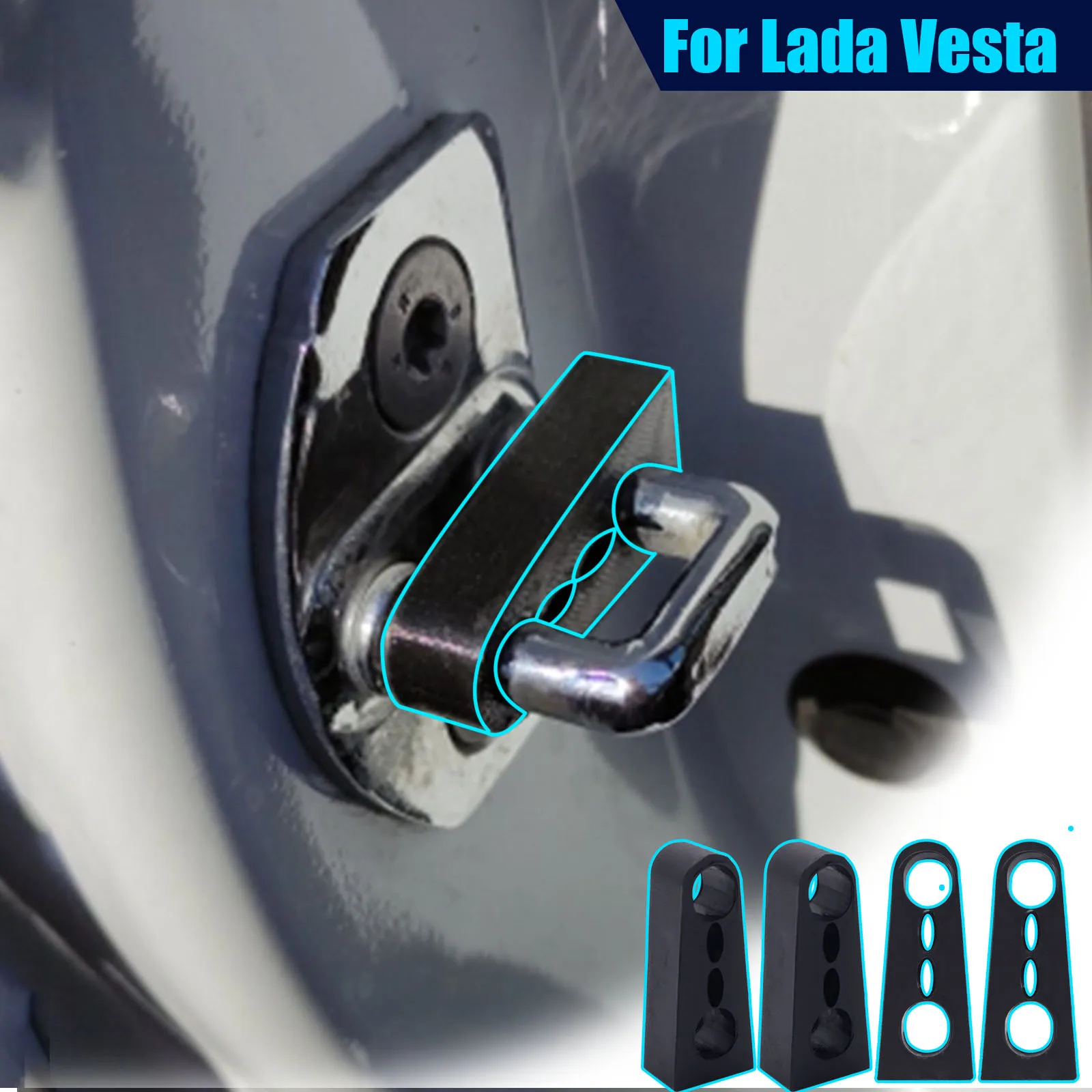 

Door Lock Damper For Lada Vesta SW Cross 2015-2023 Buffer Soundproof Sound Insulation Quiet Deaf Creaking Screaks Noise Seal