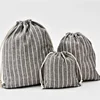 Package Pocket Storage Organizer Bag Cotton Fabric Drawstring Cosmetic Towel Cloth Stroage Bags Toiletry Bag Case 4