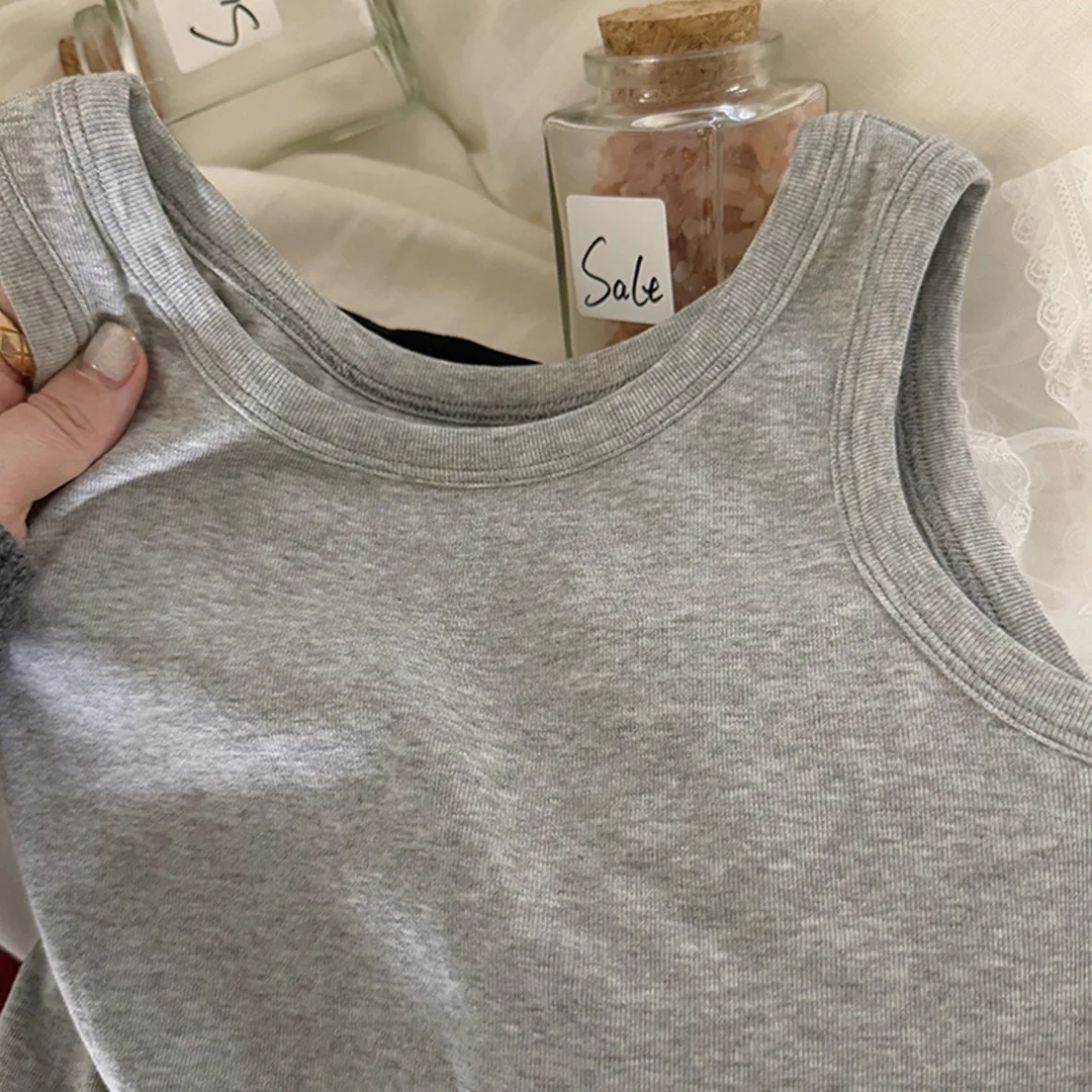 Girls Baby Vest 2025 Spring Summer New Korean Fashion Solid Color Children Cute Casual Simple All-match Splicing Mesh Waistcoats - 5
