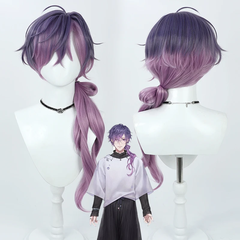 

Nijisanji Vtuber Uki Violeta Cosplay Wig Purple Mixed Heat Resistant Synthetic Hair Halloween Party Role Play Carnival + Wig Cap