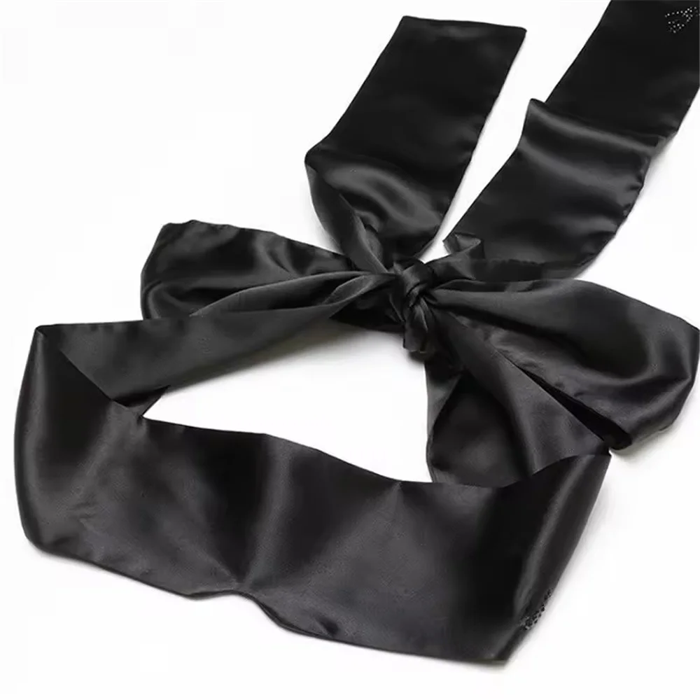 Maschera per occhi in pizzo sexy, auto-legatura, benda, manette, frusta, costume, estasi, raso di seta, fascia copriocchiali, nastro SM_voghion.com