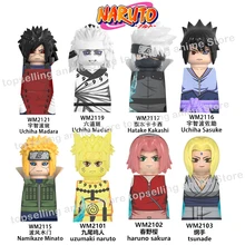 

Naruto Sasuke Kakashi Akatsuki bricks Building Blocks Anime cartoon Mini Action Figures Heads Assembly Toys kids Birthday Gifts