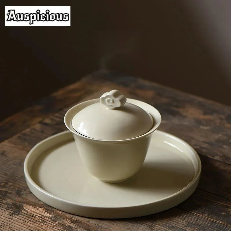 Antique Honey Gaiwan with Lids Tea Tureen Tea Making Cover Bowl 170ml