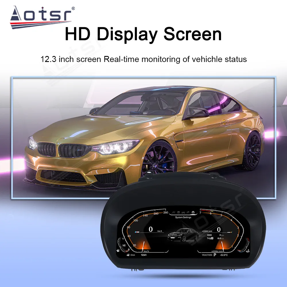 

Digital Cluster For BMW 1 Series E81 E82 E87 E88 2004-2012 12.3" Screen Virtual Cockpit Speedmeter Dashboard The Lastest Panel