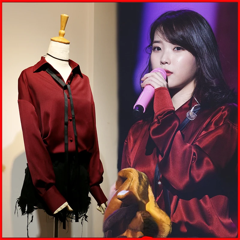 kpop-iu-women-long-sleeve-solid-shirt-office-ladies-sweet-bow-lace-up-top-summer-casual-single-breasted-turn-down-collar-blouses