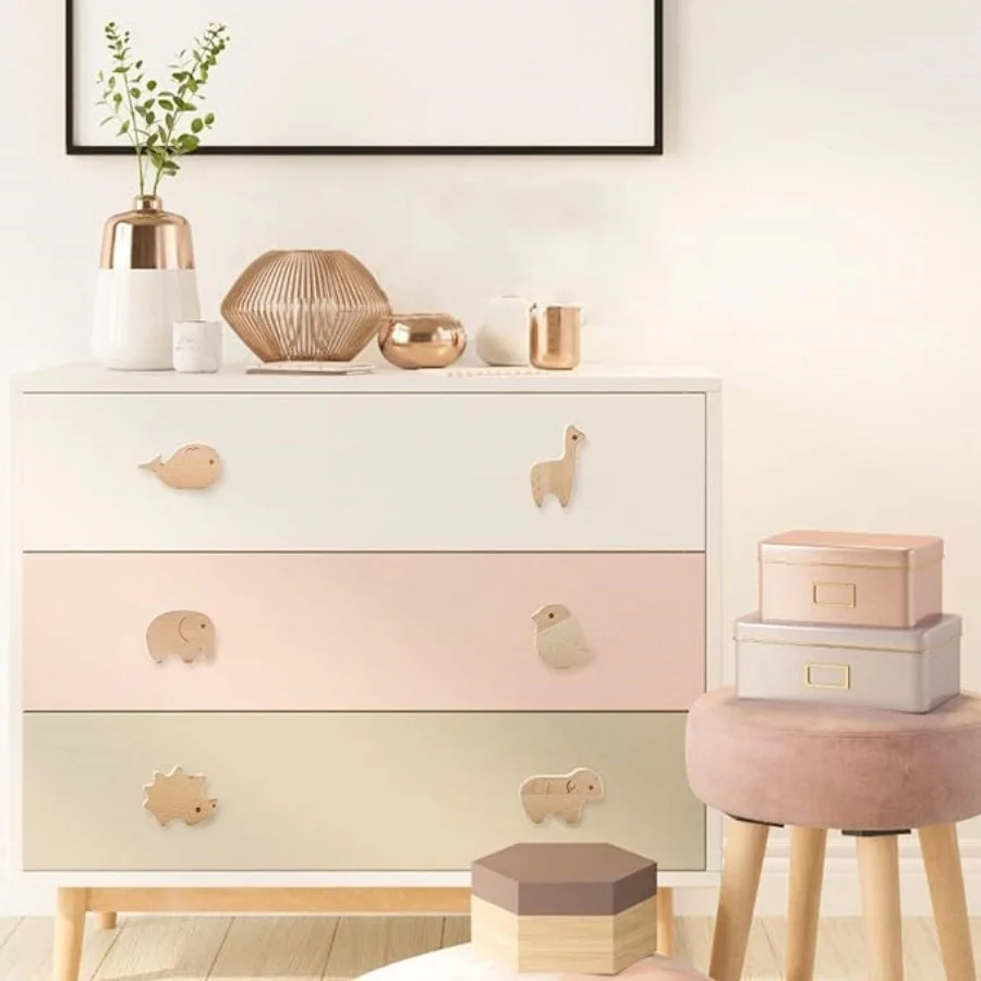 Wooden Kitchen Cabinet Handles Dresser Knobs Drawer Closet Door Pulls with Screws Furniture Handles Home Decoration Hardware