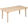 Adjustable Classroom Activity Table with 6 Stackable Chairs, Rectangular Plastic Activity Table for Kids, 24" W x 48" L, Natural 6