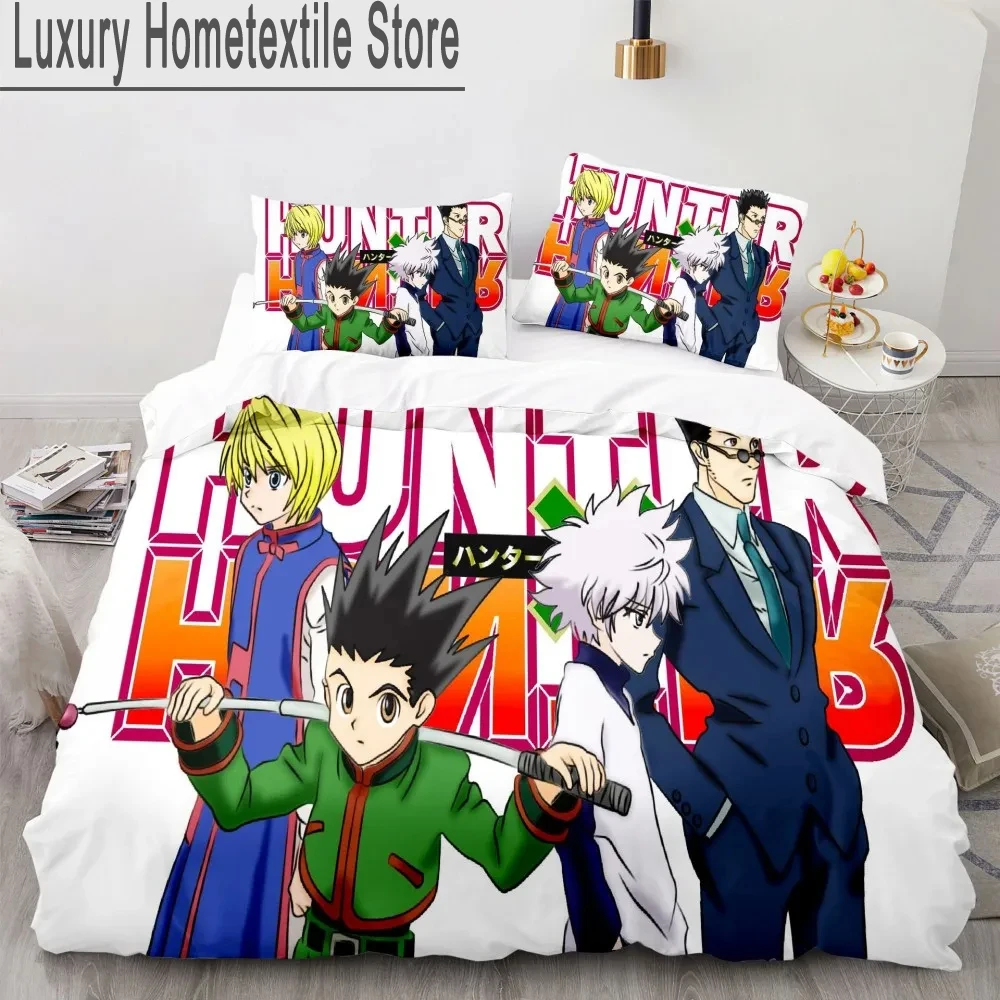 

3d Anime Hunter X Hunter Bedding Set Duvet Cover Bed Set Quilt Cover Pillowcase Comforter king Queen Size Boys Adult Bedding Set